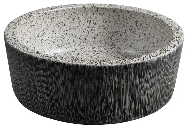 PRIORI umywalka ceramiczna nablatowa Ø 41 cm, granit PI035 bokiem
