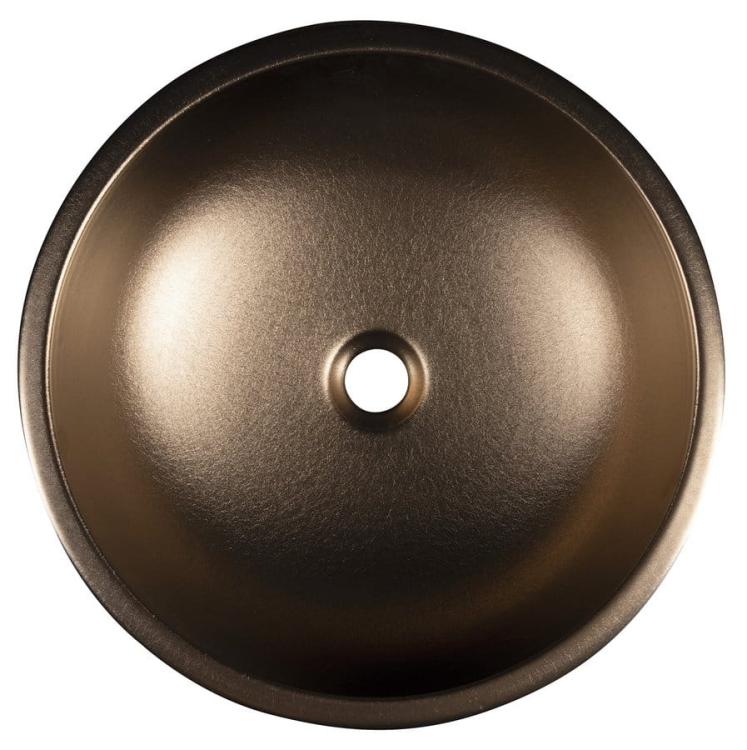 PRIORI umywalka ceramiczna nablatowa Ø 41 cm, miedź/niebieski z wzorem PI037 z góry