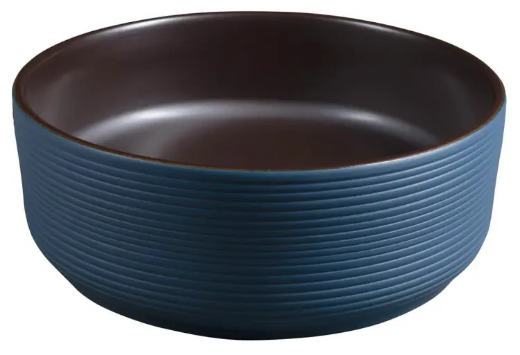 PRIORI umywalka ceramiczna nablatowa Ø 41 cm, niebieski/brązowy PI033  bokiem