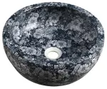 PRIORI umywalka ceramiczna nablatowa Ø 41 cm, niebieskie kwiaty PI038