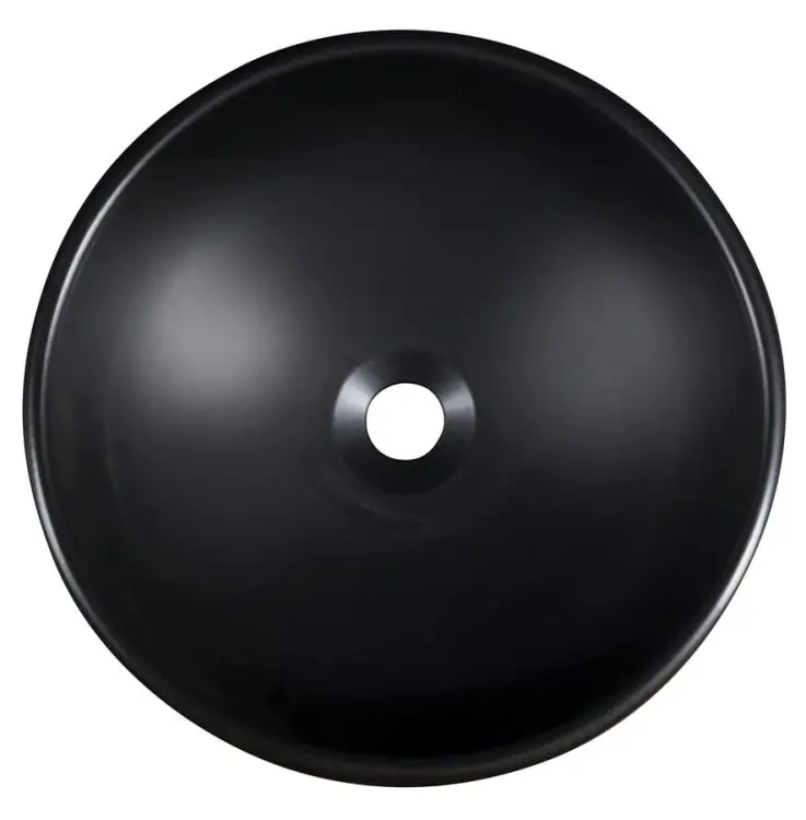 PRIORI umywalka ceramiczna nablatowa Ø 41cm, czarna z niebieskim wzorem PI034  z góry