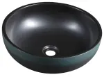 PRIORI umywalka ceramiczna nablatowa Ø 41cm, czarny/zielony	PI039 