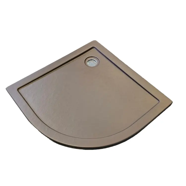 Brodzik akrylowy półokrągły R55 80x80x4 cm szary GR80SG