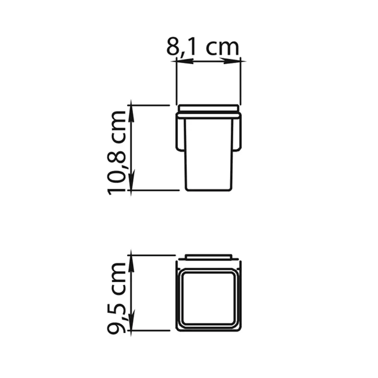 IL GIGLIO kubek, szkło mleczne, chrom A91013  rysunek