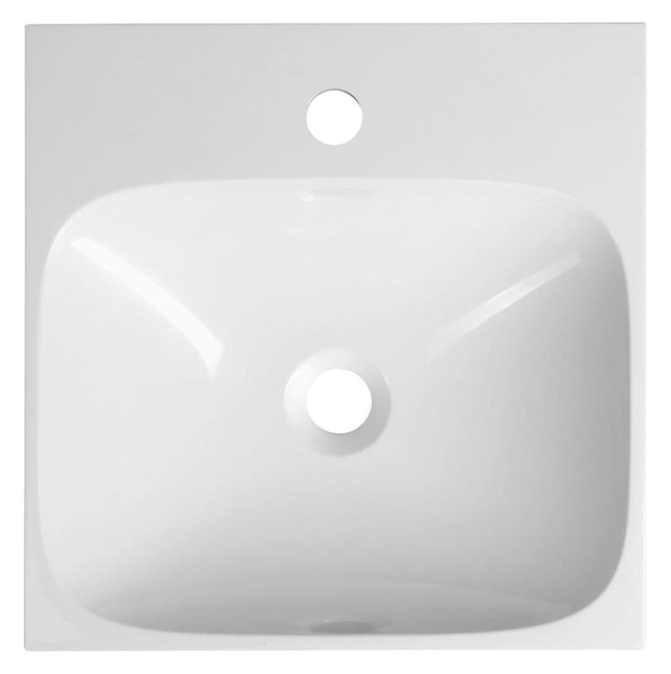 EMONA umywalka kompozytowa 40x40cm, biały EN040 z góry