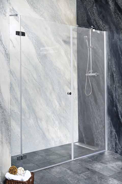 SYMPHONY Drzwi prysznicowe do wnęki skrzydłowe, lewe 180x195 cm M1290LMF100