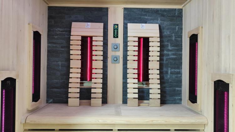 KIRUNA Sauna na podczerwień 3-4 osobowa 160 x 114,1 x 64,8 x 114,1 x 160 x 210 cm K50160 promienniki