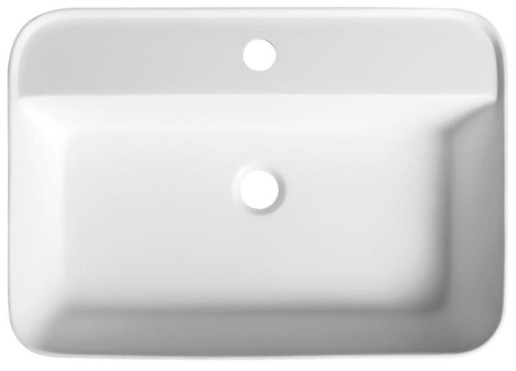 BRAHEA umywalka półwpuszczana, Rockstone, 55x39 cm, biały mat BE755 z góry