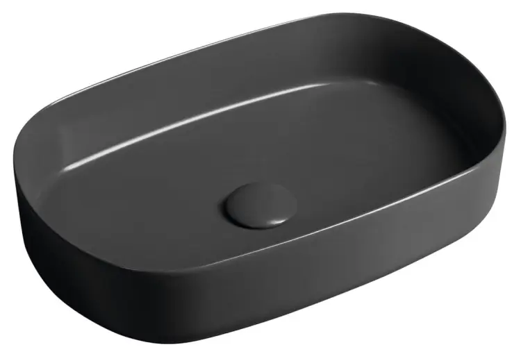 INFINITY OVAL umywalka ceramiczna nablatowa 55x36 cm, antracyt 10NF65055-2C
