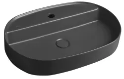 INFINITY OVAL umywalka ceramiczna nablatowa, 60x40 cm, antracyt 10NF65060-2C