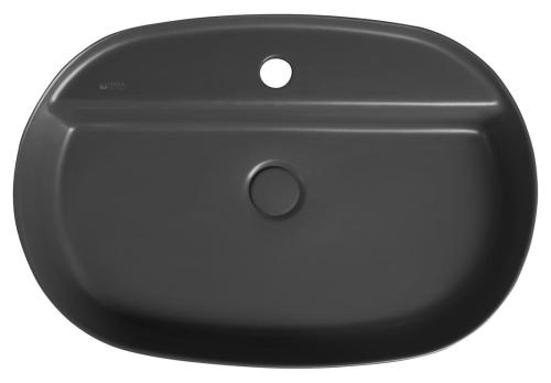 INFINITY OVAL umywalka ceramiczna nablatowa, 60x40 cm, antracyt 10NF65060-2C z góry
