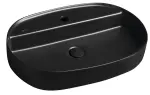 INFINITY OVAL umywalka ceramiczna nablatowa, 60x40 cm, czarny mat 10NF65060-2N