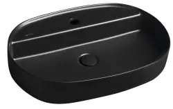 INFINITY OVAL umywalka ceramiczna nablatowa, 60x40 cm, czarny mat 10NF65060-2N