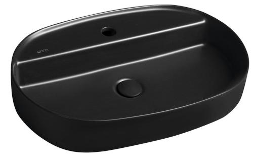 INFINITY OVAL umywalka ceramiczna nablatowa, 60x40 cm, czarny mat 10NF65060-2N