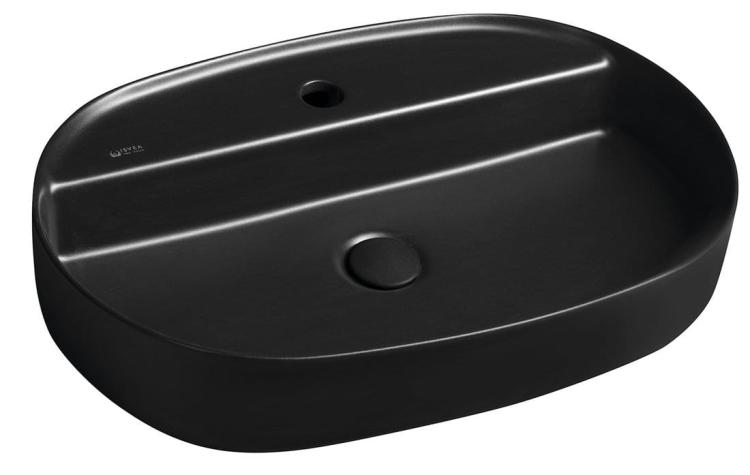 INFINITY OVAL umywalka ceramiczna nablatowa, 60x40 cm, czarny mat 10NF65060-2N
