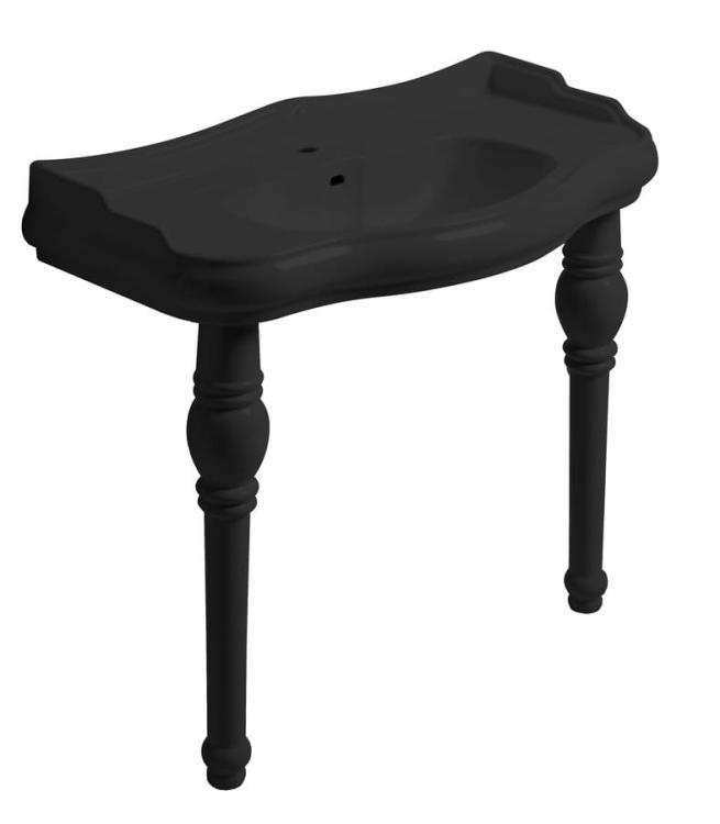RETRO ceramiczne nogi do umywalki 105001, proste, 1 sztuka, czarny mat 108331 wizualizacja