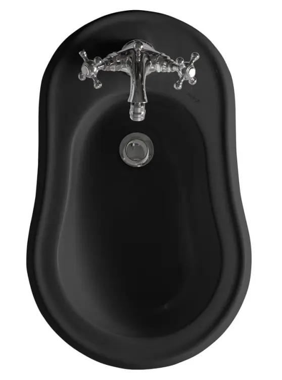 RETRO Bidet stojący z otworem na baterię czarny mat 102031 z baterią