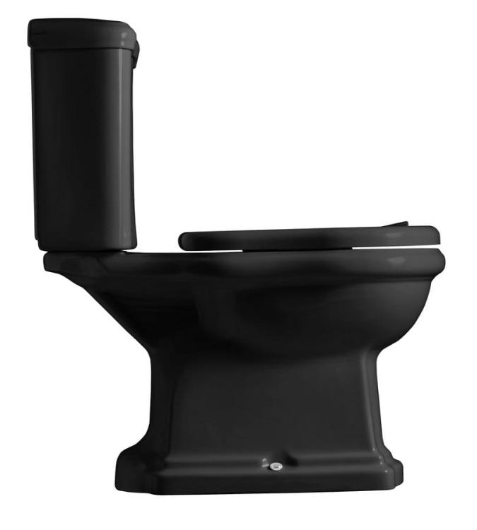 RETRO misa do kompaktu WC 38,5x72 cm, odpływ pionowy , czarny mat 101231