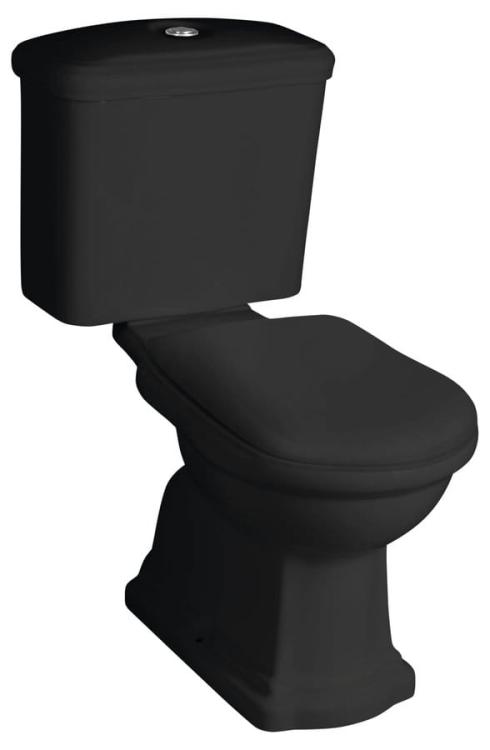 RETRO kompakt WC kombi, odpływ pionowy, czarny-chrom WCSET33-RETRO-SO