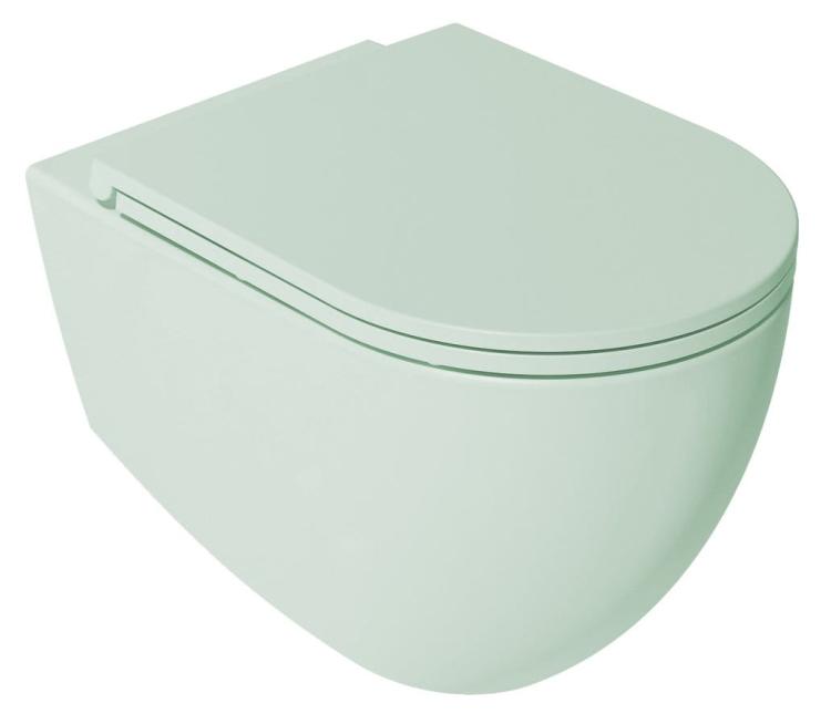 INFINITY miska WC wisząca, Rimless, 36,5x53cm, mint 10NF02004-2T z deska