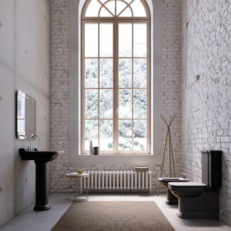 WALDORF Postument ceramiczny do umywalki czarny mat 417031 wizualizacja
