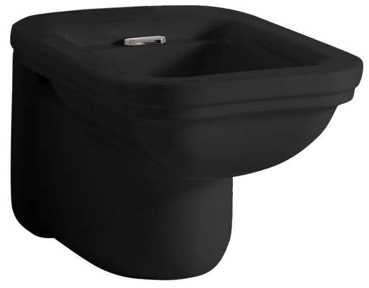 WALDORF Bidet ceramiczny podwieszany z otworem na baterię czarny mat 4125K7