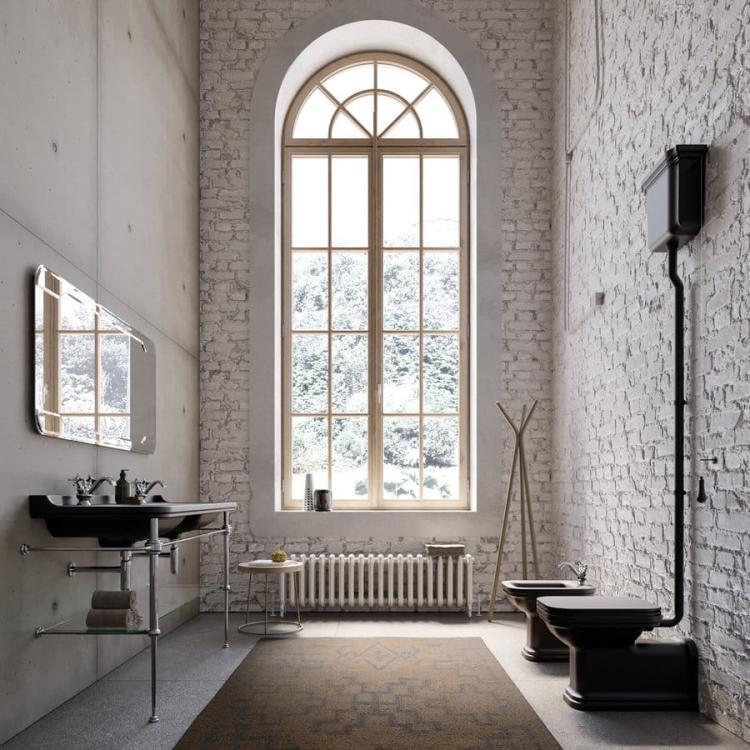 WALDORF Zbiornik wody wysoki ceramiczny do miski WC czarny mat 418031 wizualizacja