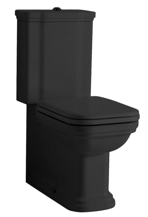 WALDORF Miska stojąca ceramiczna WC 40x68 cm odpływ pionowy/poziomy czarny mat 411731 z zbiornikiem