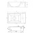 AMAROK umywalka kompozytowa 40x11x22 cm, czarny mat, bateria z prawej strony AR500B rysunek