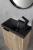 AMAROK umywalka kompozytowa 40x11x22 cm, czarny mat, bateria z prawej strony AR500B wizualizacja