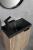 AMAROK umywalka kompozytowa 40x11x22 cm, czarny mat, bateria z lewej strony AR400B wizualizacja