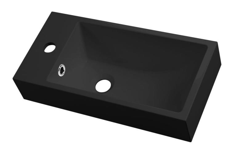 ARIANA Umywalka kompozytowa lewa 50x25 cm czarny mat SM012B