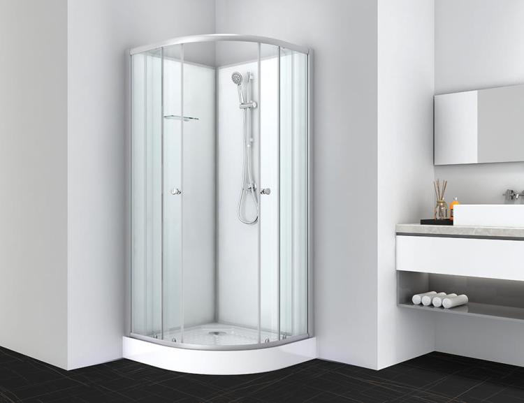 OCEAN 1 Kabina prysznicowa wolnostojąca półokrągła 80x80x203 PS12 aranzacja