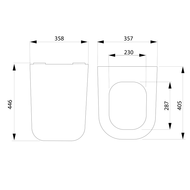 WALTER deska WC SLIM, Soft Close, duroplast, biały 201.505.4 rysunek technczny