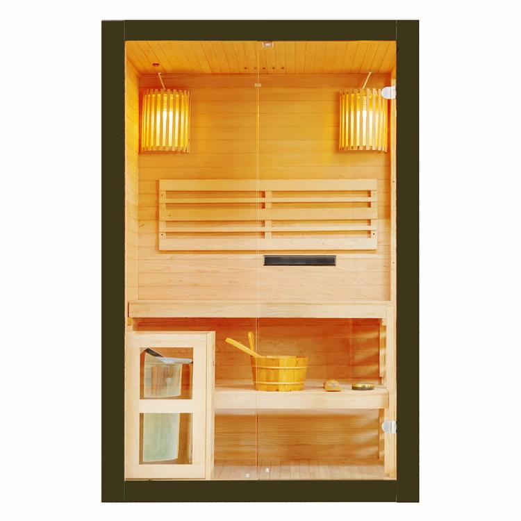 PANORAMA BLACK sauna fińska 2-osobowa 130x120x200 cm J61130 na wprost