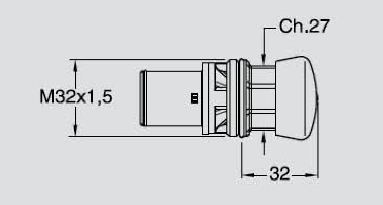 Głowica zapasowa do QK16051 AT90851 rysunek techniczny