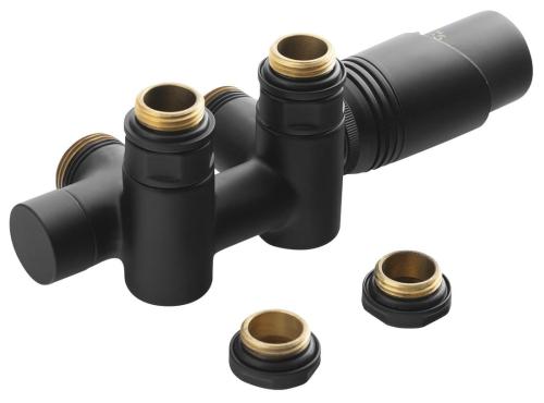 WICHER COMBI zestaw przyłączeniowy termostatyczny zespolony 50 mm, czarny mat 600.331.6