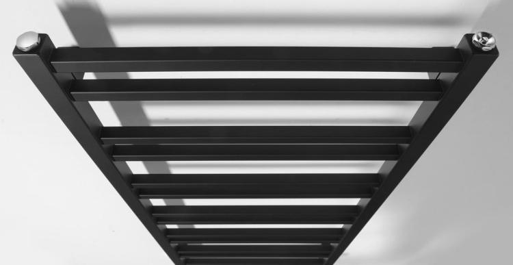 METRO DOS grzejnik łazienkowy 500x1100 mm, 343 W, czarny mat IR432TB od góry