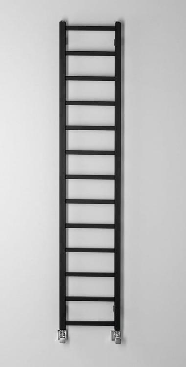 METRO LIGHT grzejnik 300x1500 mm, 276 W, czarny mat IR446TB na ścianie