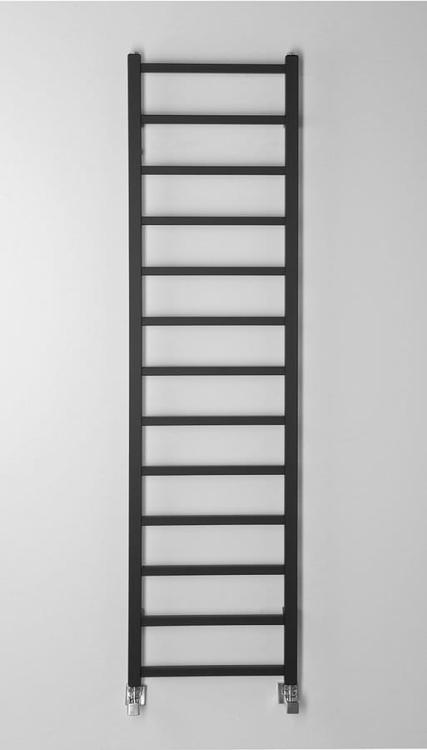 METRO LIGHT grzejnik 400x1500 mm, 323 W, czarny mat IR447TB na ścianie