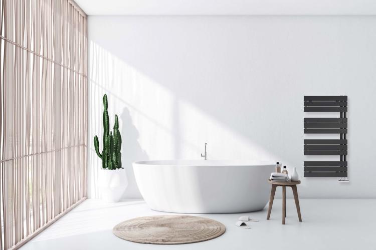 AREZZO Grzejnik łazienkowy 1200x600 mm 574 W czarny mat ALS113 wizualizacja