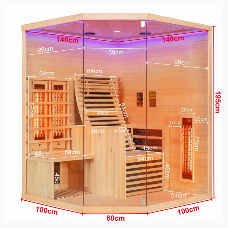 CARBON 3 Sauna na podczerwień 2 osobowa 150x150x195 cm J11150
