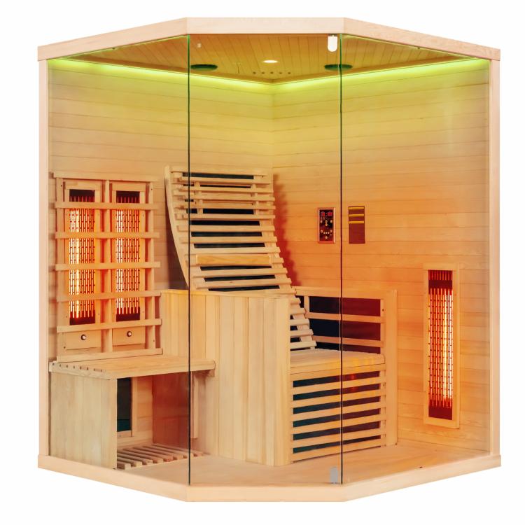 CARBON 3 Sauna na podczerwień 2 osobowa 150x150x195 cm J11150 zółty