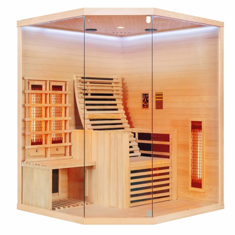 CARBON 3 Sauna na podczerwień 2 osobowa 150x150x195 cm J11150 białe