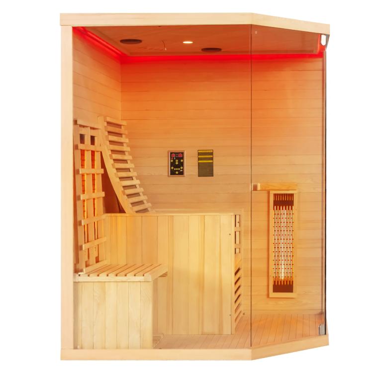 CARBON 3 Sauna na podczerwień 2 osobowa 150x150x195 cm J11150 czerwony