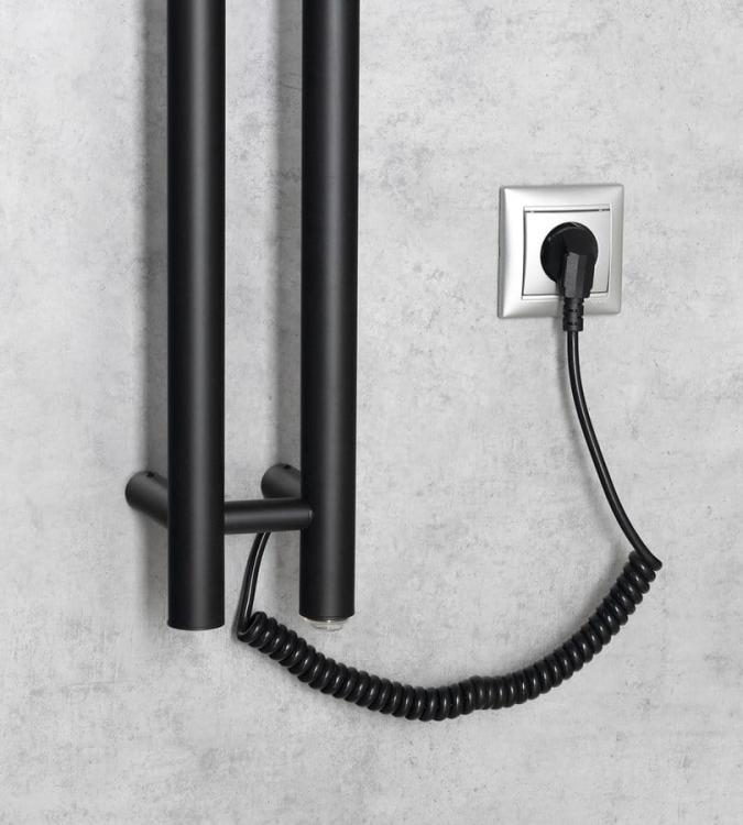 PAPINADO elektryczna suszarka na ręczniki, 109x1200 mm, 40W, czarny mat ER340 podłączenie