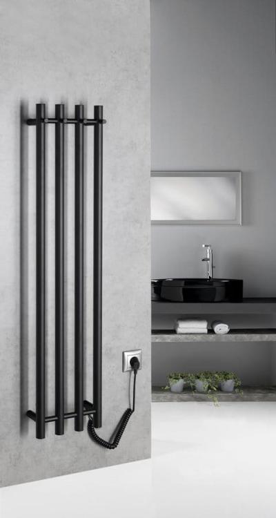 PAPINADO elektryczna suszarka na ręczniki, 263x1200 mm, 85 W, czarny mat ER350 wizualizacja