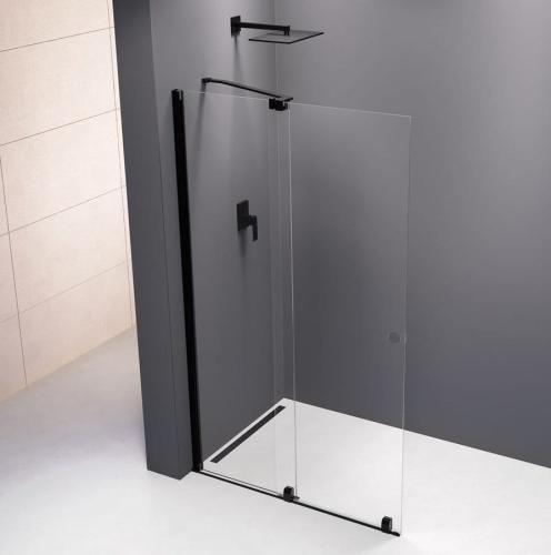 MODULAR SHOWER ścianka z wysuwanym panelem 1600 mm, czarny MS5-160B