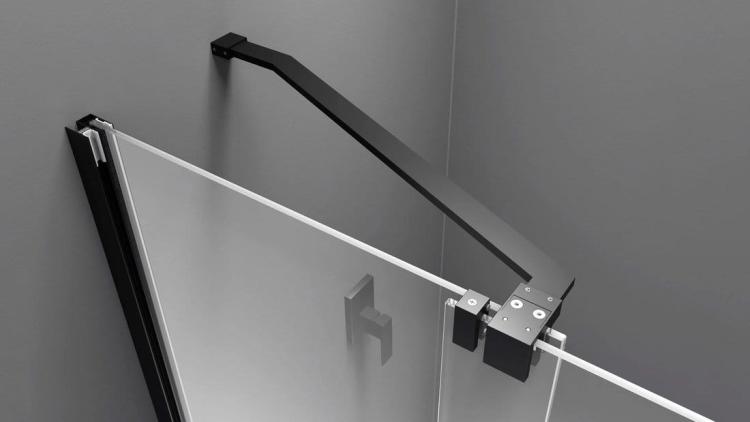 MODULAR SHOWER ścianka z wysuwanym panelem 1600 mm, czarny MS5-160B wspornik