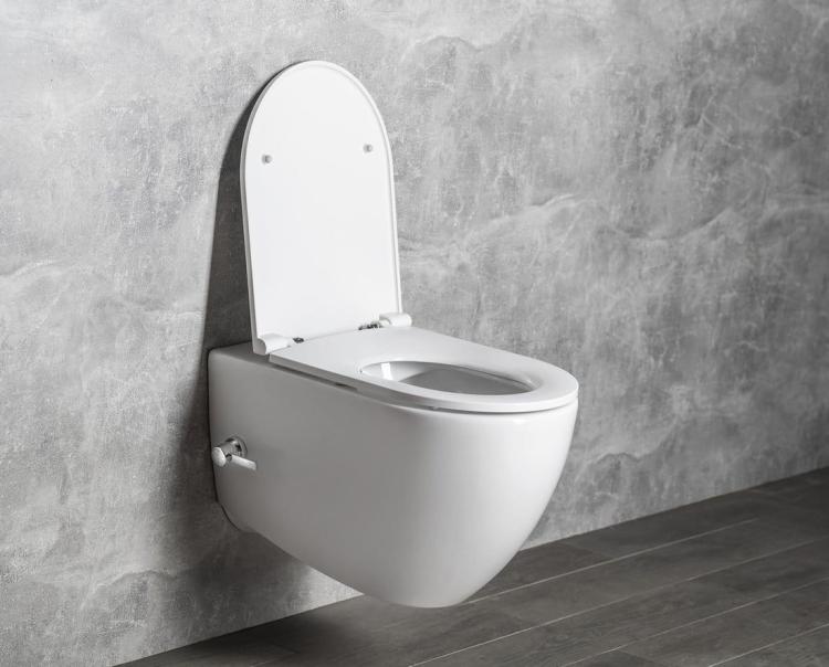 INFINITY WC wiszące Rimless, z prysznicem bidetowym i zawor, 36,5x53 cm, biały 10NFS1001 wiszace